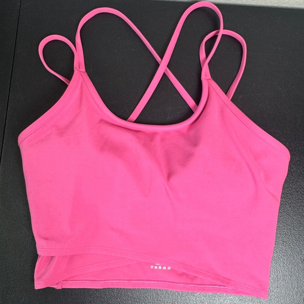 Peloton Cadent Strappy Sports Bra Tank Pink Women Medium Cropped Activewear